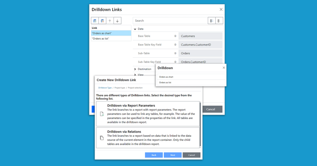 Drilldown_WRD_EN_1200px drilldown links dialogue in list & label